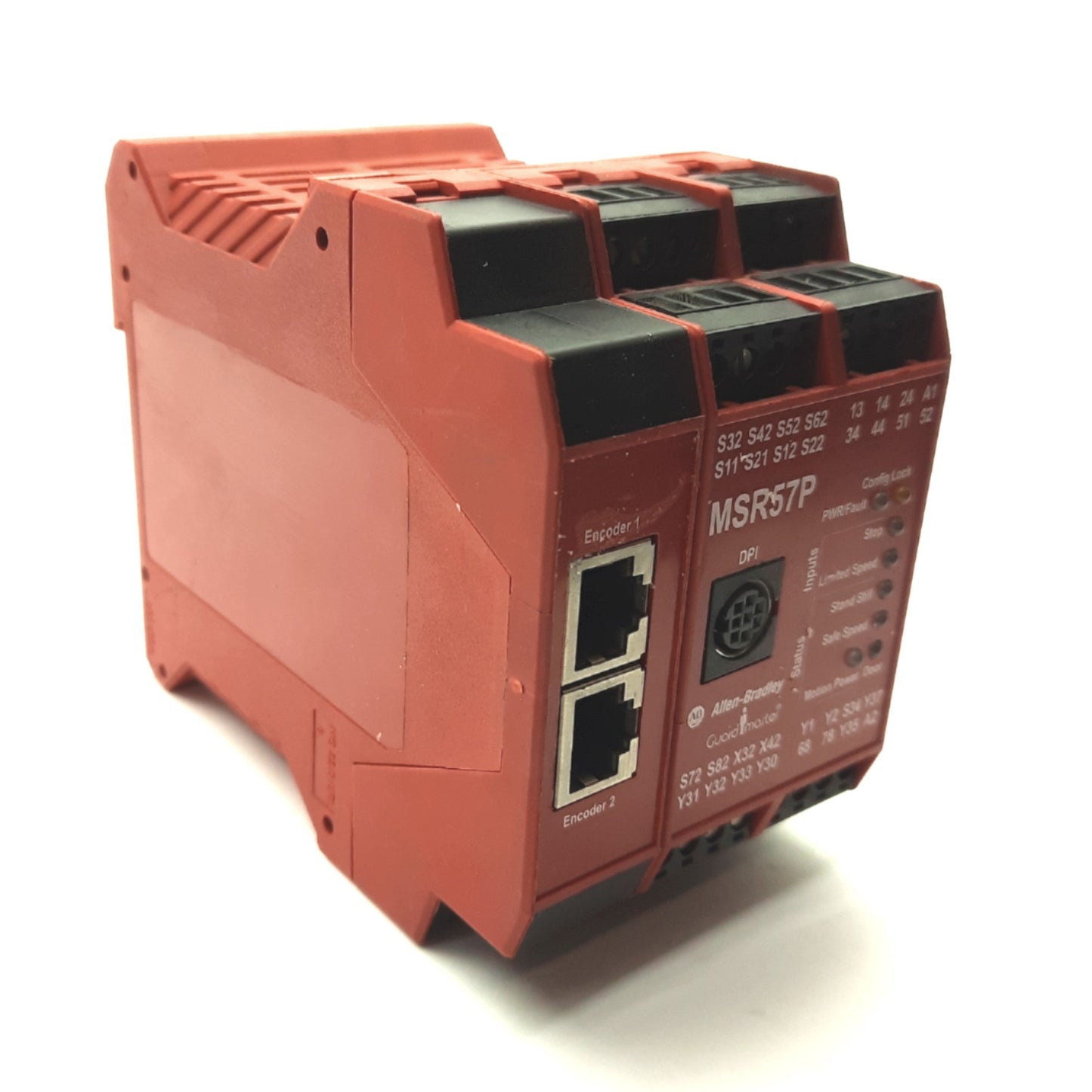 Used Allen Bradley 440R-S845AER-NNL Guardmaster Safety Relay, 2x Encoder, 24VDC 10.4A