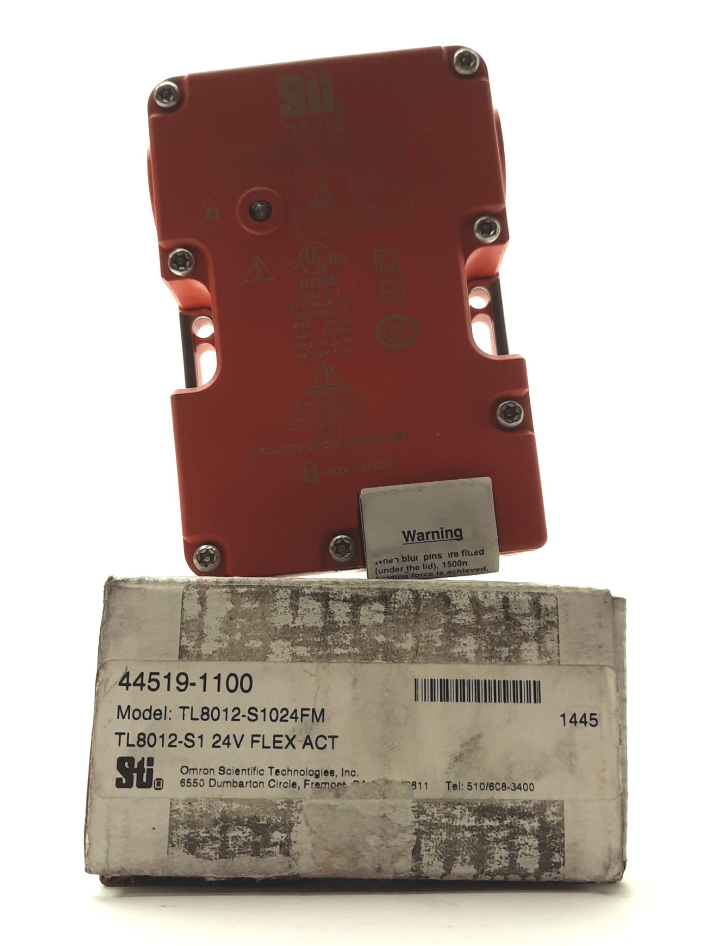 New – Open box STI TL8012-S1024FM Safety Interlock Guard Switch Pwr to Unlock 240V 3A 24V Coil