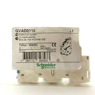 New Schneider Electric GVAD0110 Auxiliary Contact Block 2-Pole NO/NC Screw Terminals