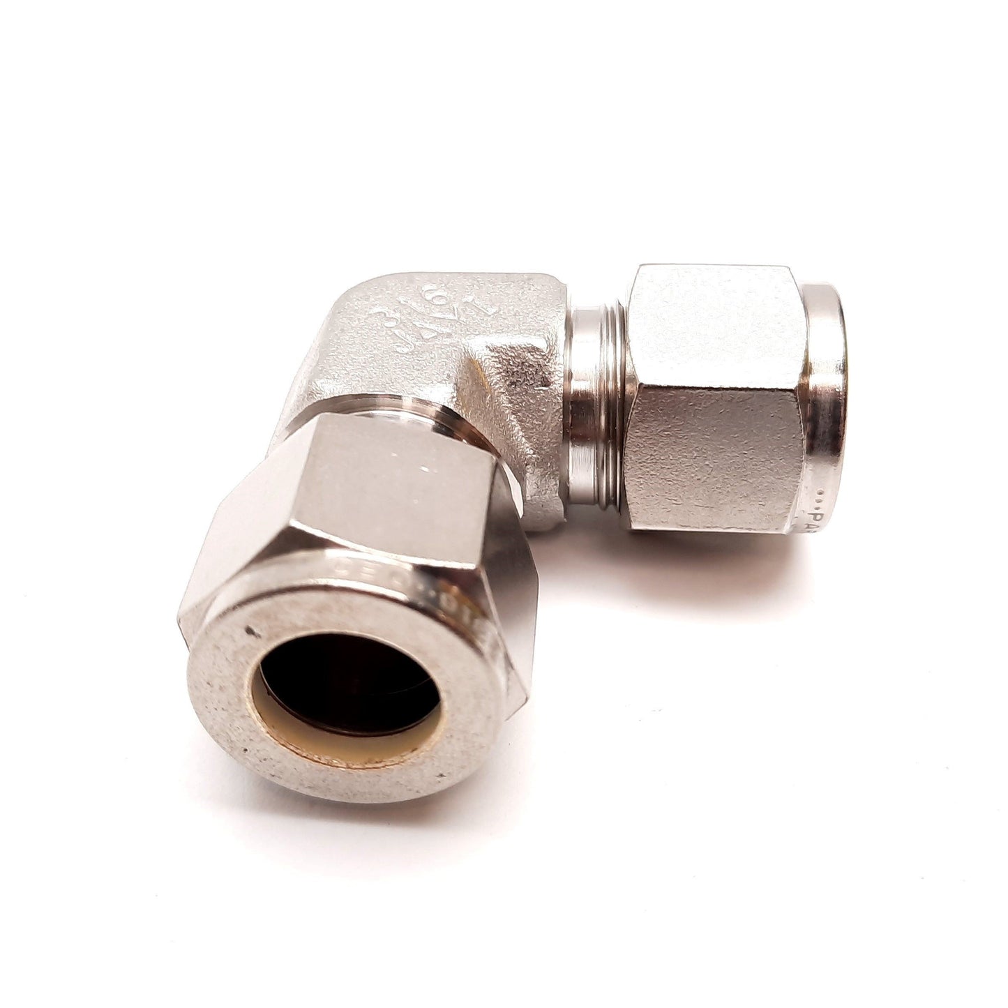 New – Open box Parker Yor-Lok Elbow Fitting, 90°, 316 Stainless Steel, Connectors: 1/2" Tube OD