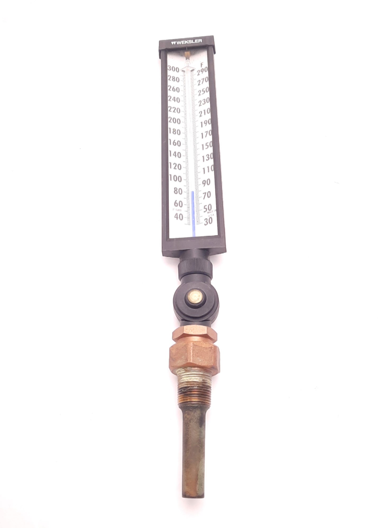 Used Weksler A935AF6 Adjustable Angle Thermometer 9 Inch Scale 30F to 300F No Mercury