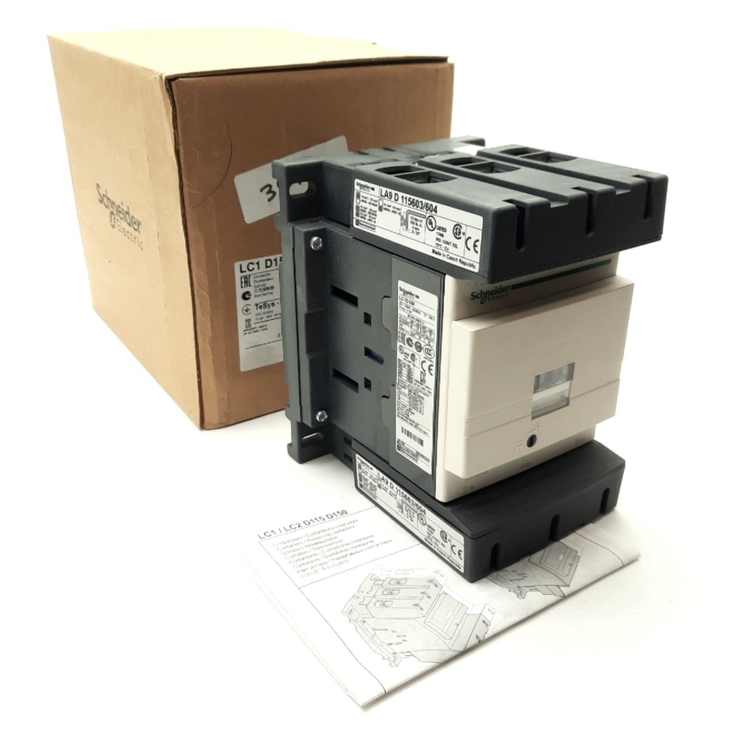 New – Open box Schneider Electric LC1 D150G7 Contactor 3-Pole NO/NC Aux 480V 150A 120VAC Coil