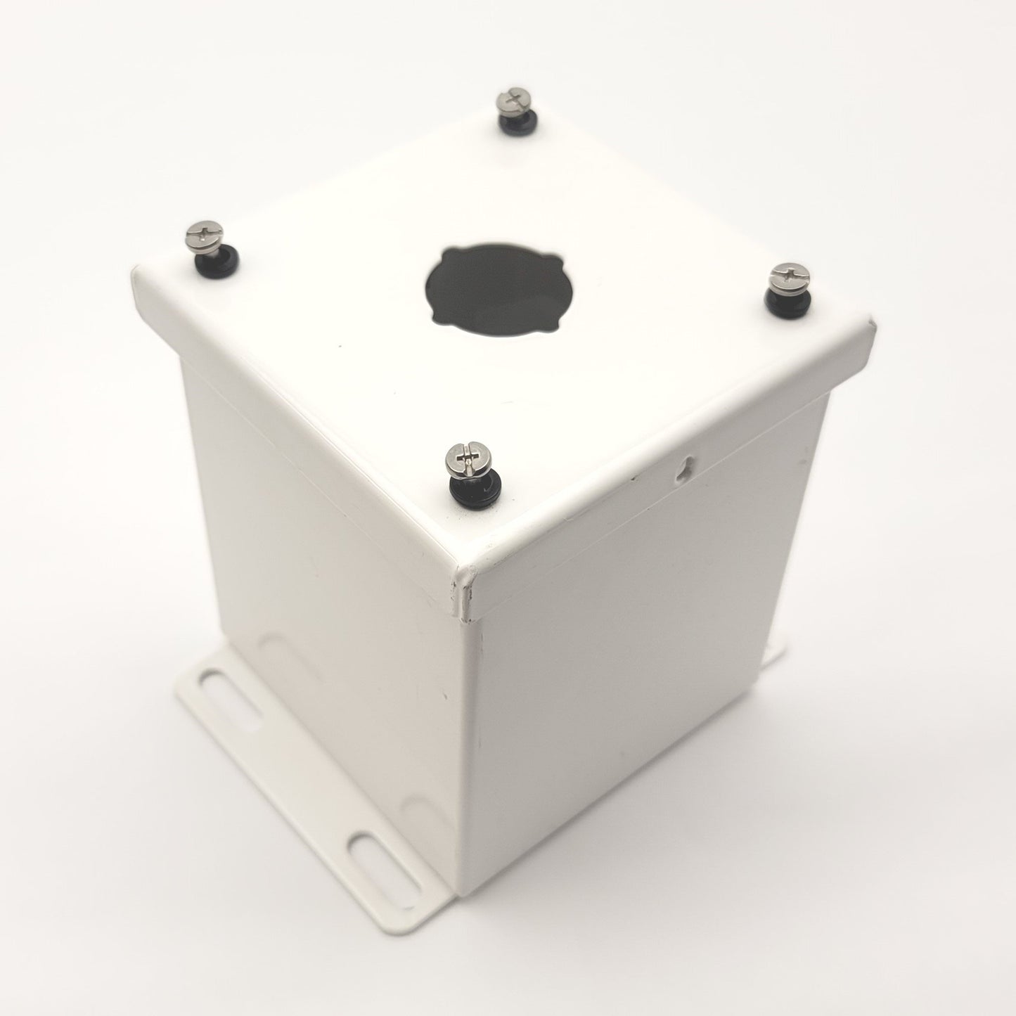 Used Saginaw Controls SCE-1PBX Pushbutton Enclosure, 4" x 4" x 4.75", 30.5mm Hole