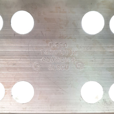 New ILSCO T4A4-600N Panel Board Wire/Conductor Lug, 4x, 600MCM-2 CU9AL, Aluminum