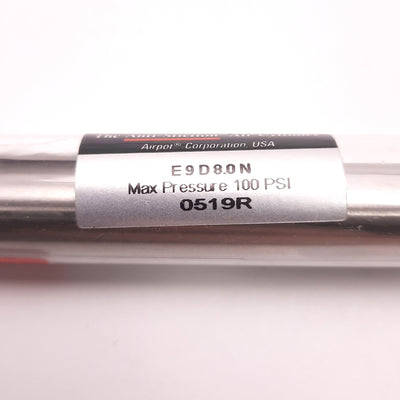 Used Airpel E9D8.0N Anti-Stiction Low Friction Cylinder .366" Bore, 8" Stroke, 100psi