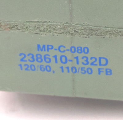 Used ASCO 238610-132D MP-C-080 Red Hat Solenoid Coil 110-120V 50-60Hz, 9/16" ID