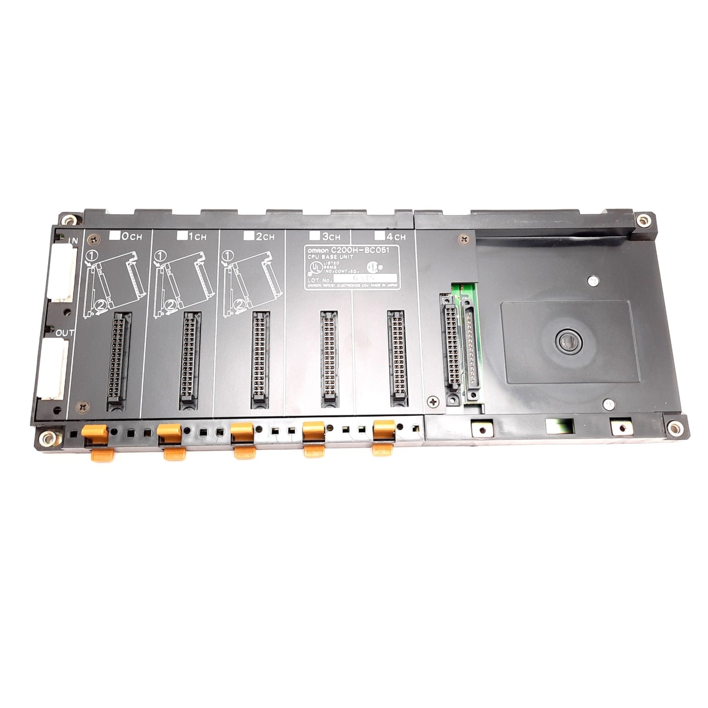 Used Omron C200H-BC051 PLC CPU Base Backplane Unit, 5-Slot, 13" x 5.125"