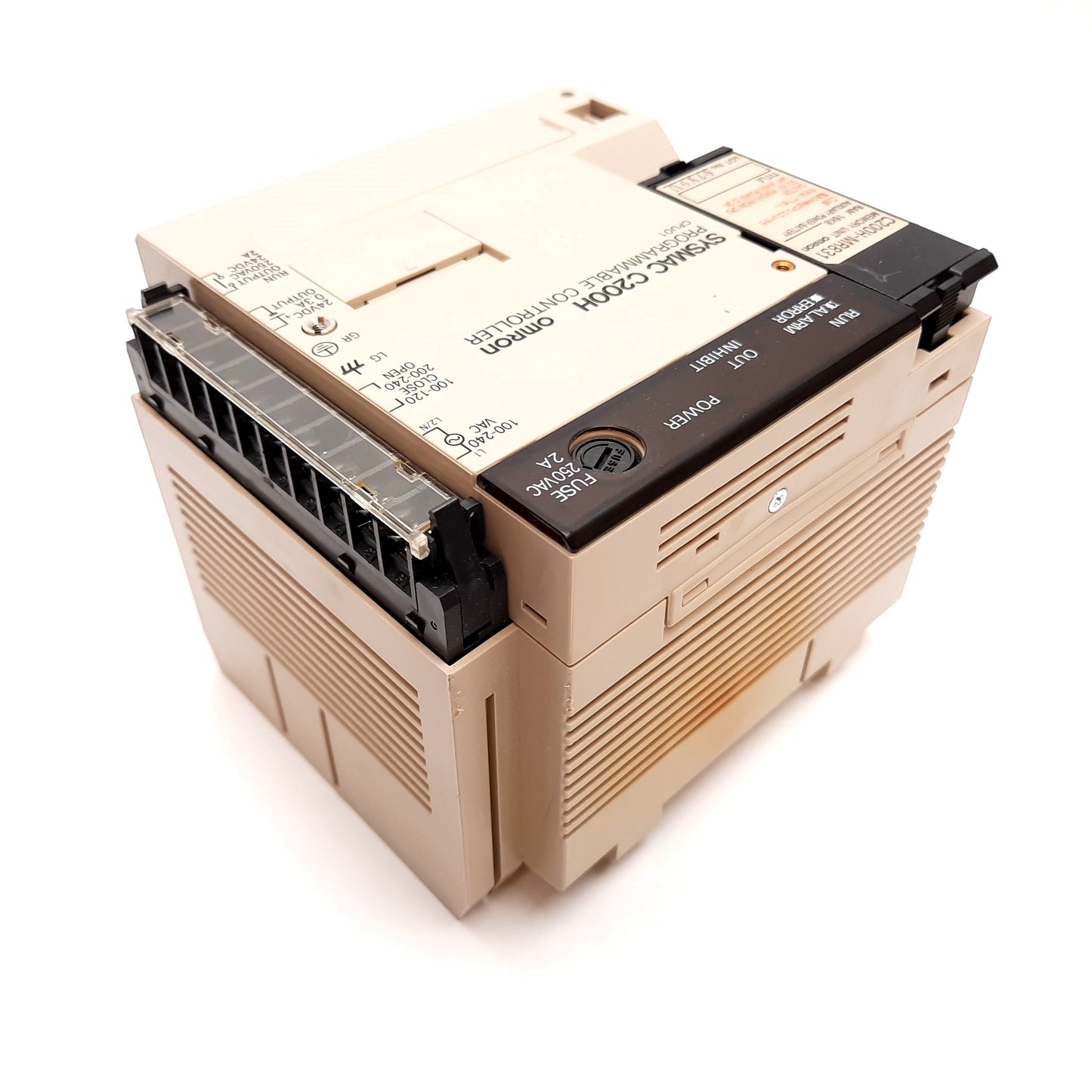 Used Omron C200H-CPU01-E PLC CPU Unit, 100-120/200-240VAC, W/ C200H-MR831 Memory Unit