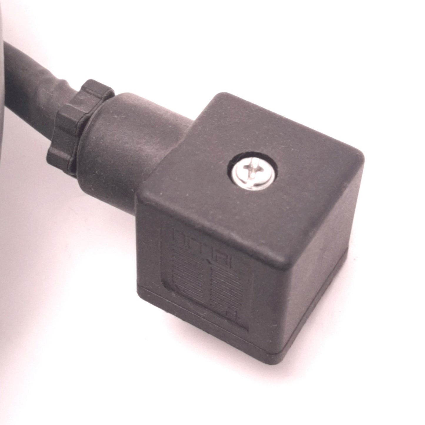 Used OMAL A1 PG9 Solenoid Plug w Cable, 20 Foot Length, 250v 10A, 18mm Spacing, 3 Pin