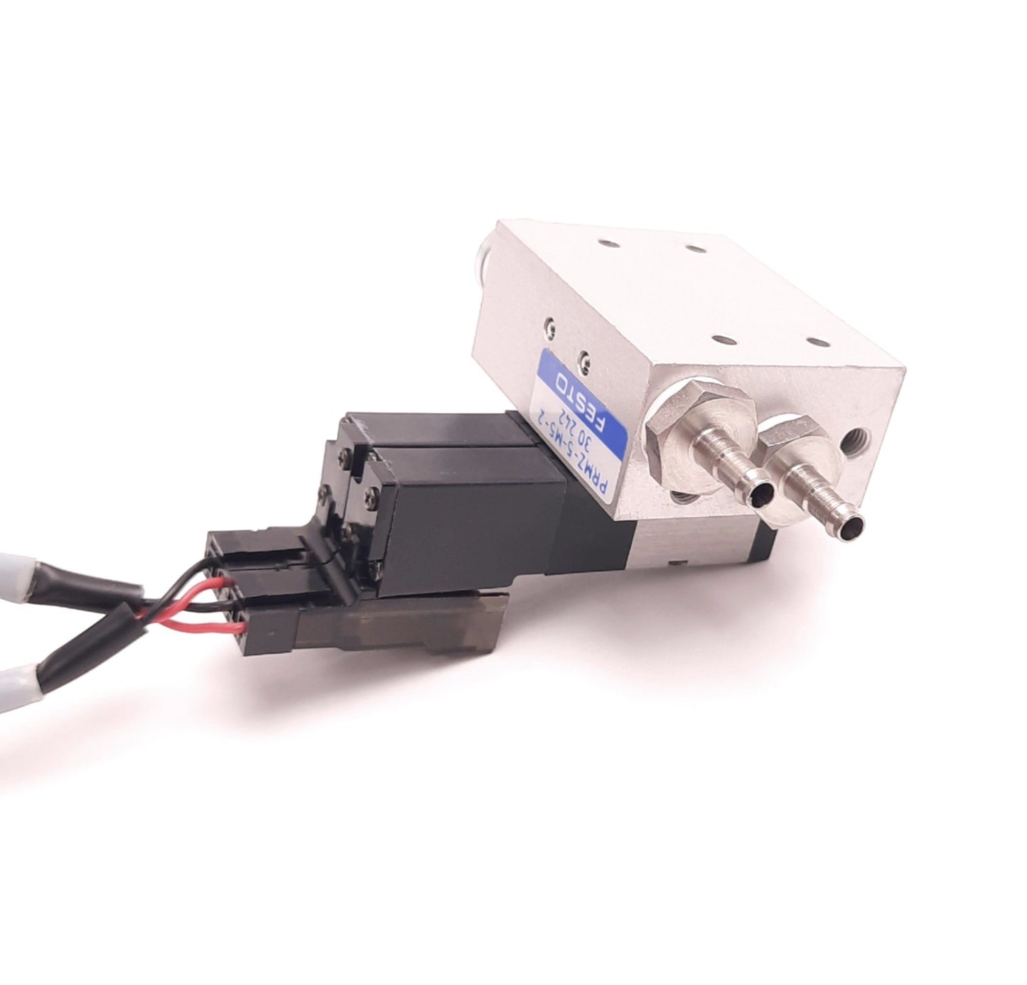 Used Festo PRMZ-5-M5-2-30 242 Manifold with Two MZ-5/2-1.5-L-LED Solenoid Valves