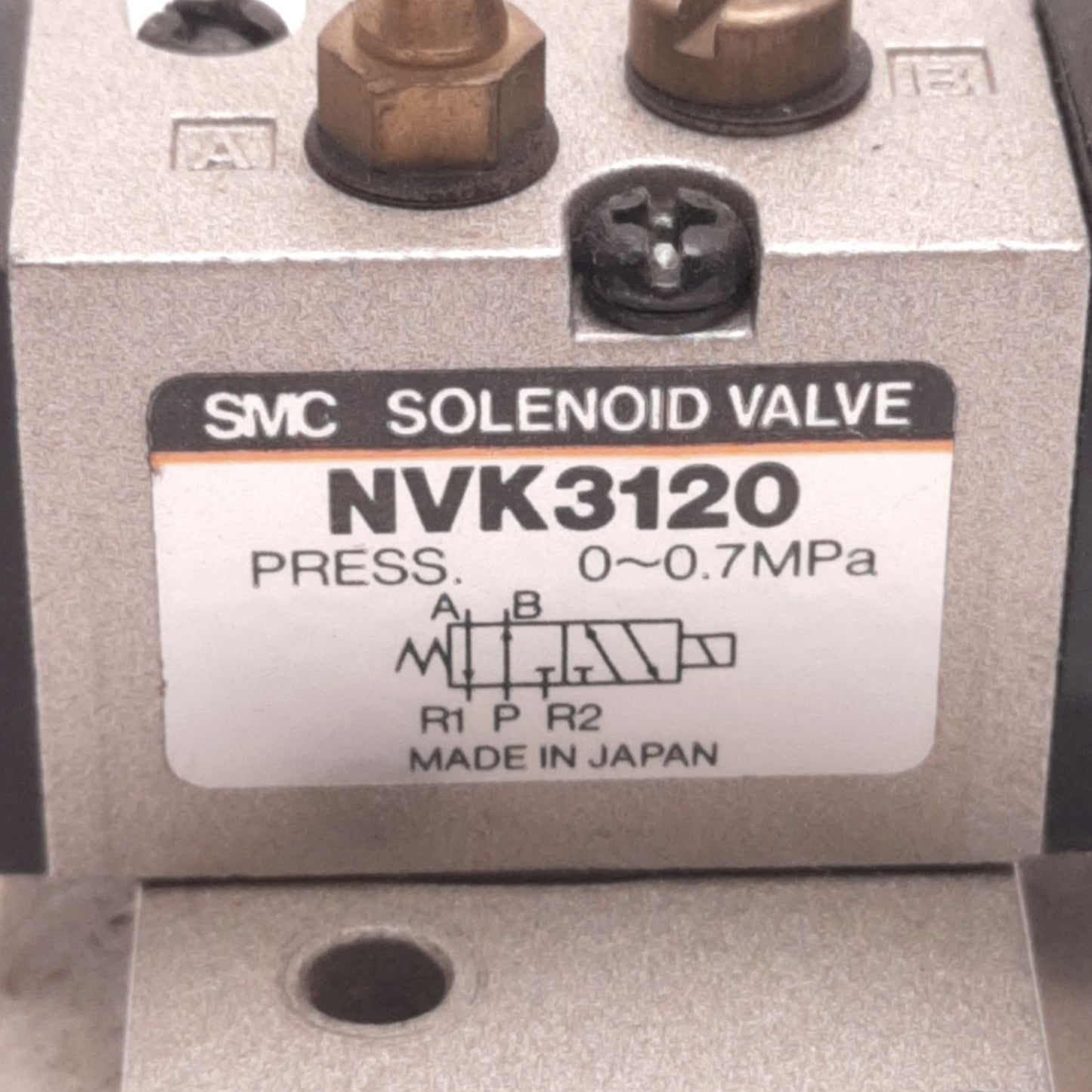 Used SMC NVK3120 Solenoid Valve 2-Position 5-Way, 24VDC, Pressure: 0.7MPa w Manifold