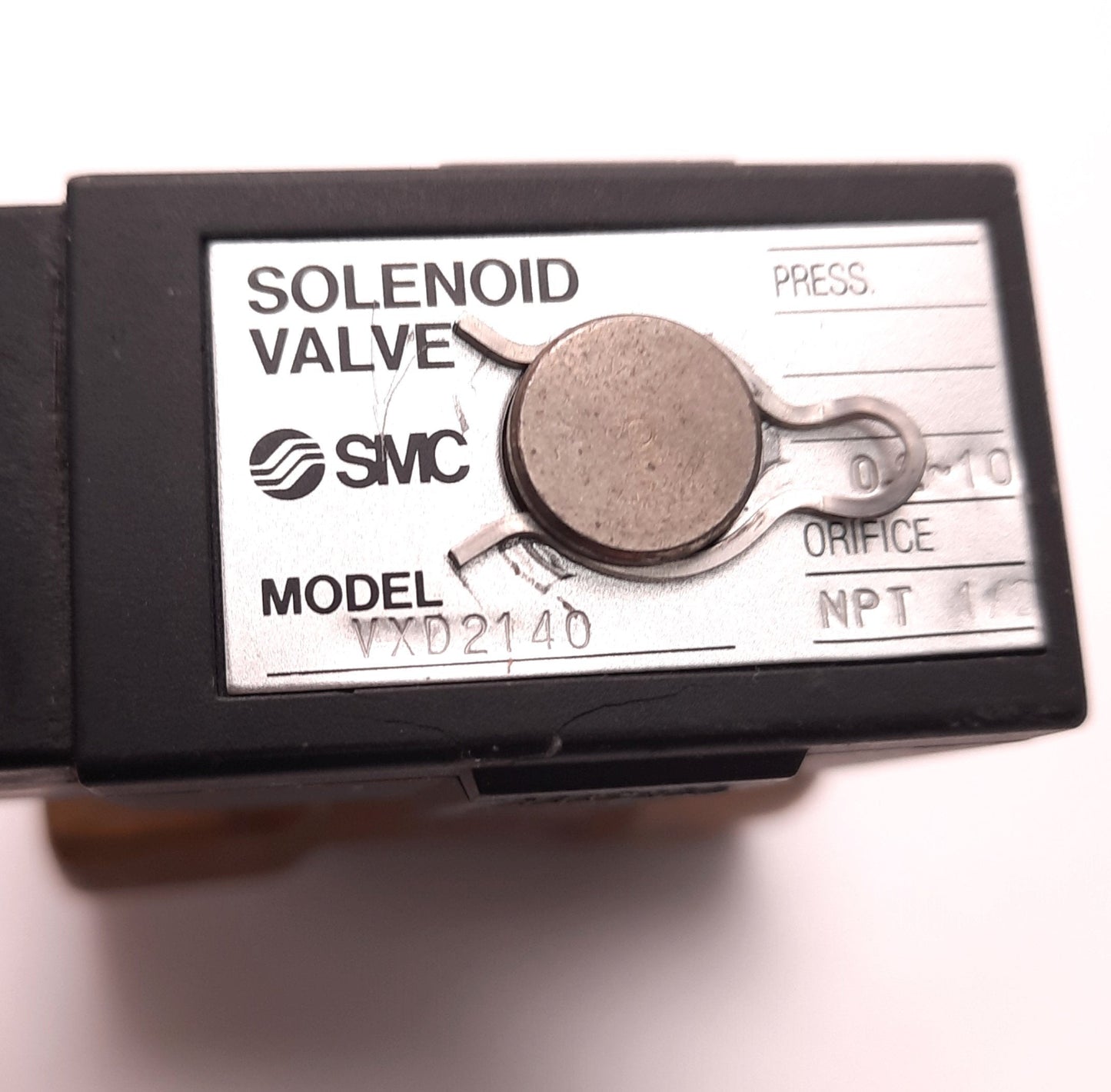 Used SMC VXD2140 Solenoid Valve, Coil Voltage: 110/120VAC Orifice: 15mm, 1/2" NPT