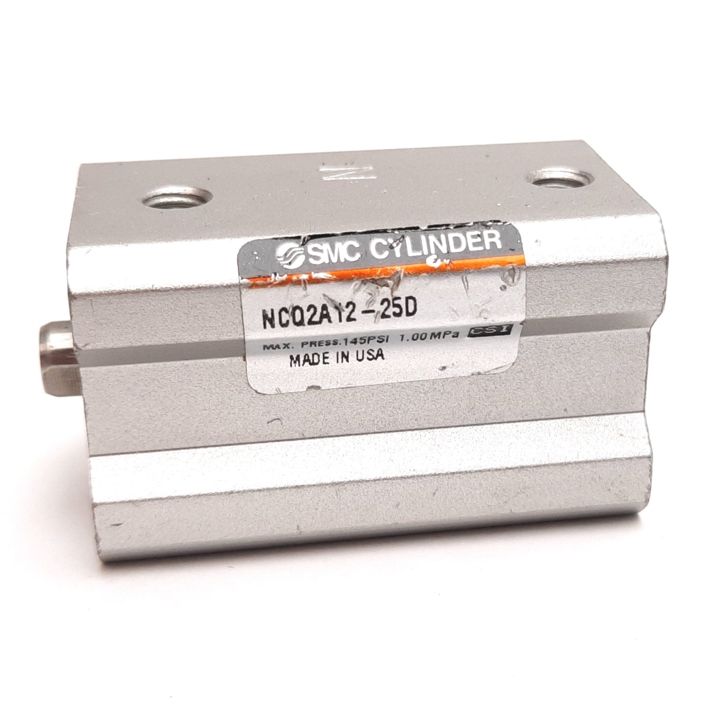 Used SMC NCQ2A12-25D Compact Cylinder, Bore: 12mm, Stroke: 25mm, Ports M5x0.8, 1.0MPa