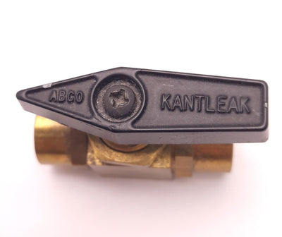 Used ABCO 362BV-J Kantleak Brass Ball Valve 1/8" NPT Female, 1500 Psi Max Manual knob