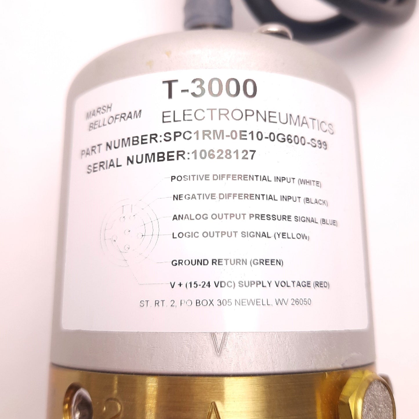 Used Marsh Bellofram SPC1RM-0E10-0G600-S99 Pressure Transducer, 15-24V, 4-20mA
