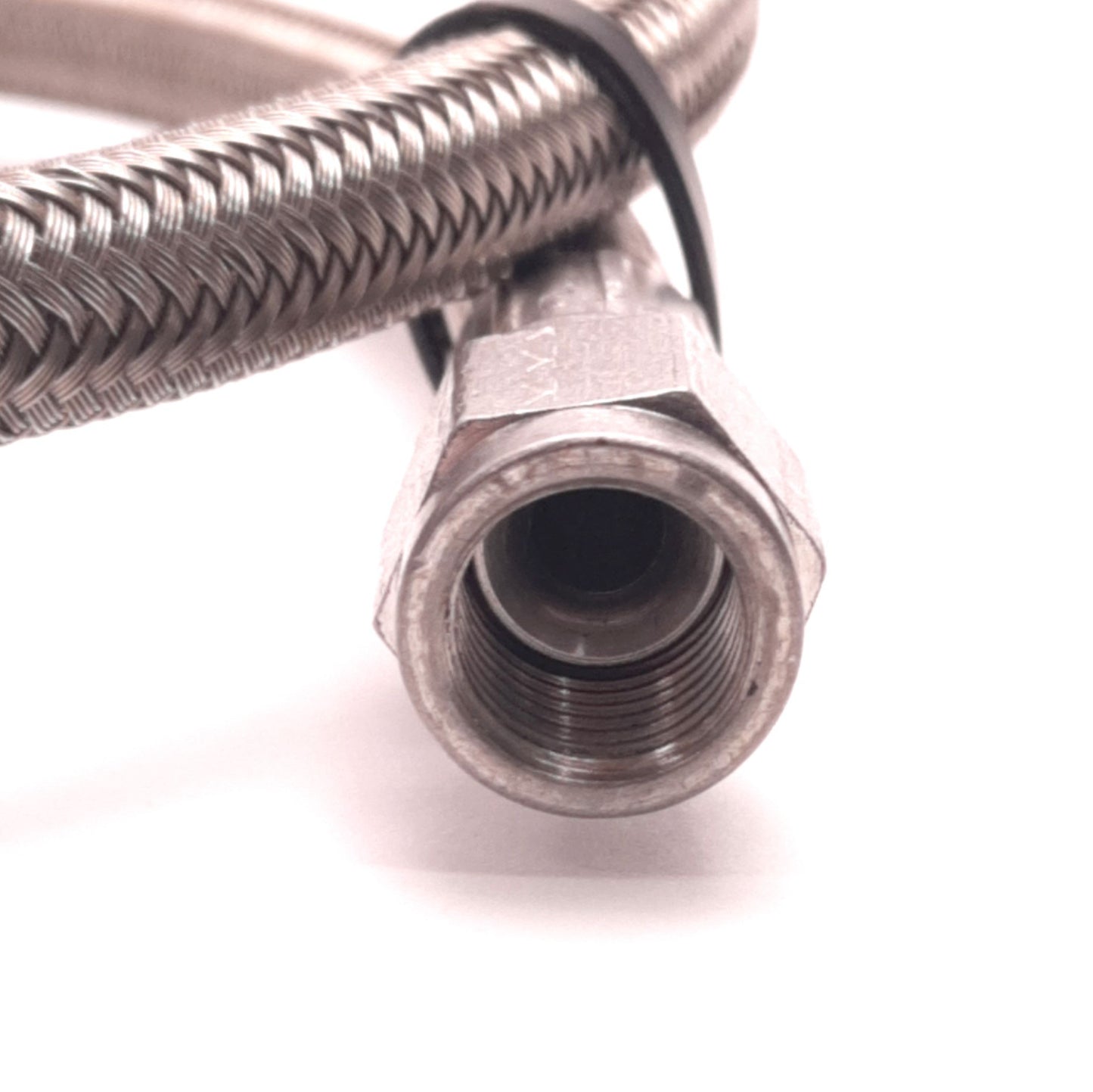 Used JIC Hydraulic Braided Hose Female JIC-4 Connection, 0.4" OD x 3 Ft Length