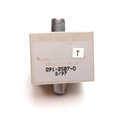 Used Compact Q91-2507-D Mini Double Rod Cylinder, 3/4" Bore, 1/4" Stroke, 10-32 Ports