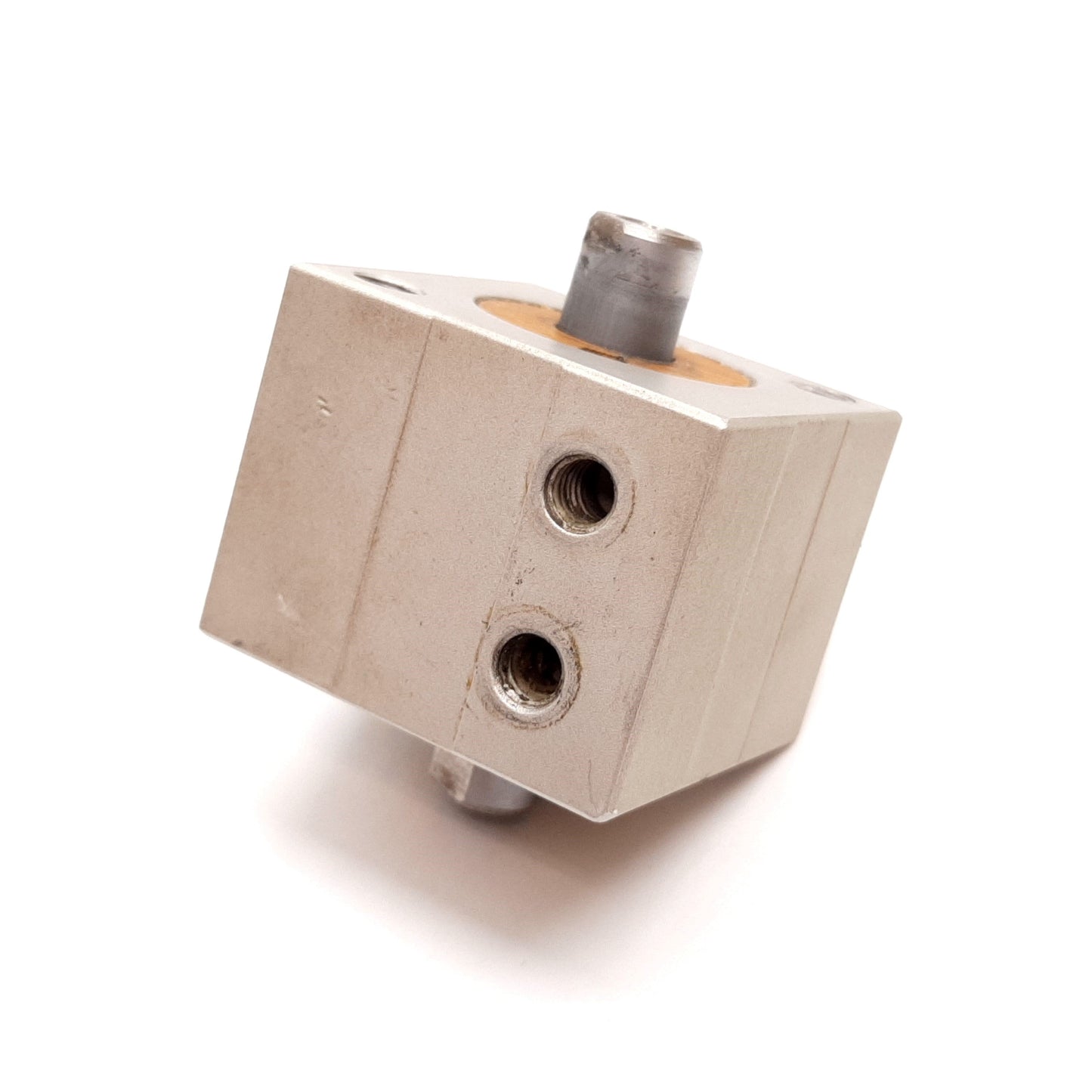 Used Compact Q91-2507-D Mini Double Rod Cylinder, 3/4" Bore, 1/4" Stroke, 10-32 Ports