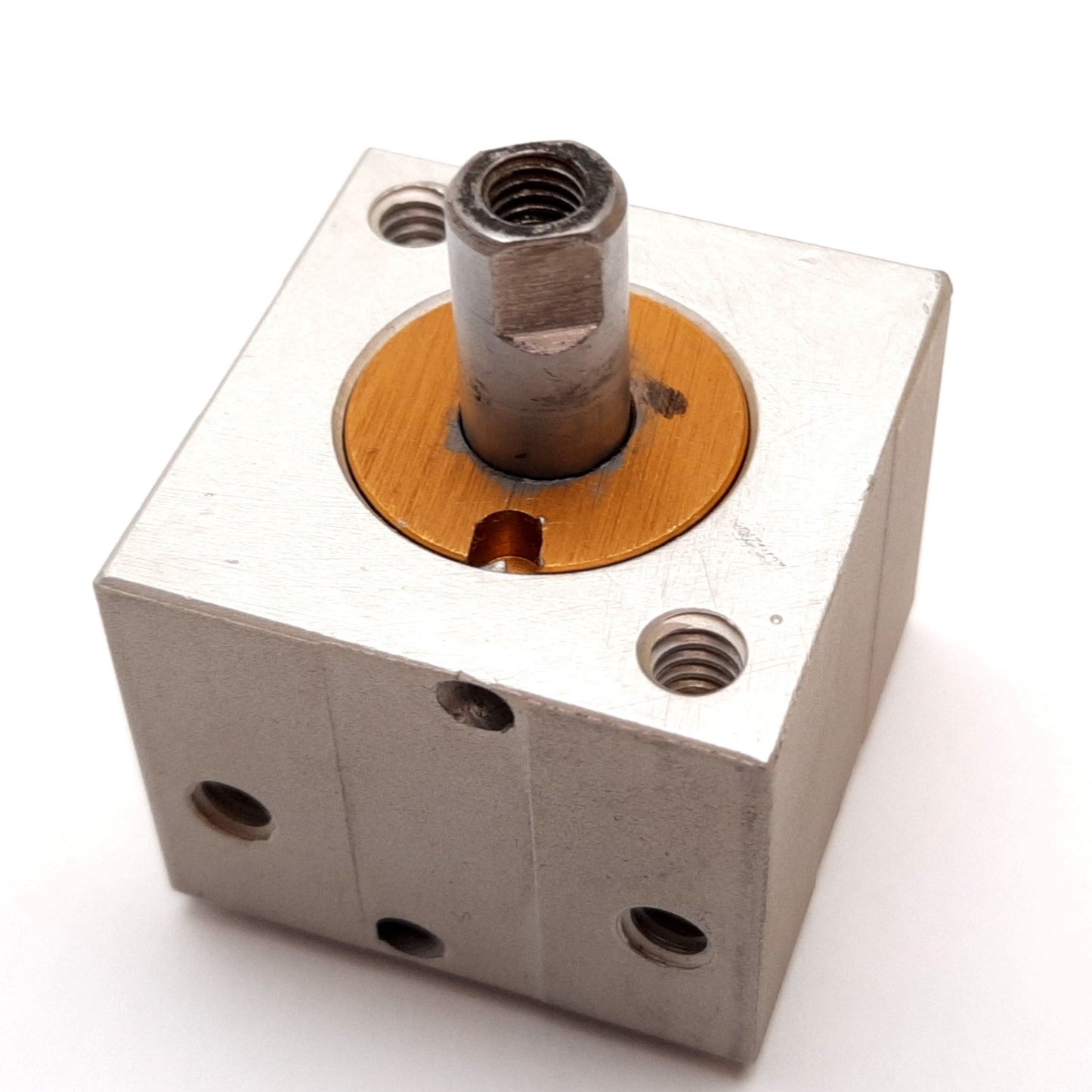 Used Compact Q91-2507-D Mini Double Rod Cylinder, 3/4" Bore, 1/4" Stroke, 10-32 Ports