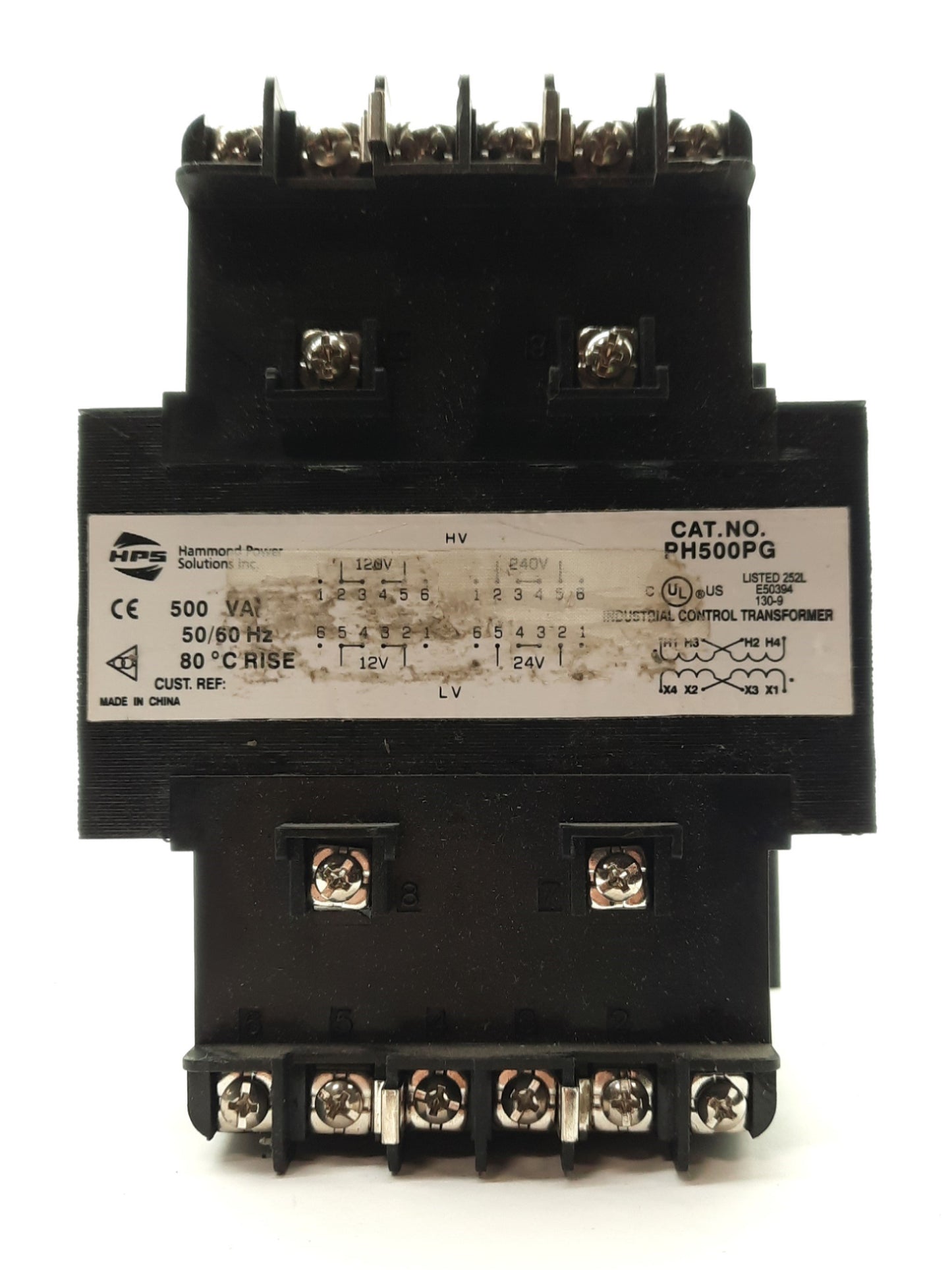 Used Hammond Power Solutions PH500PG AC Transformer 500VA Pri: 120/240V Sec: 12/24V