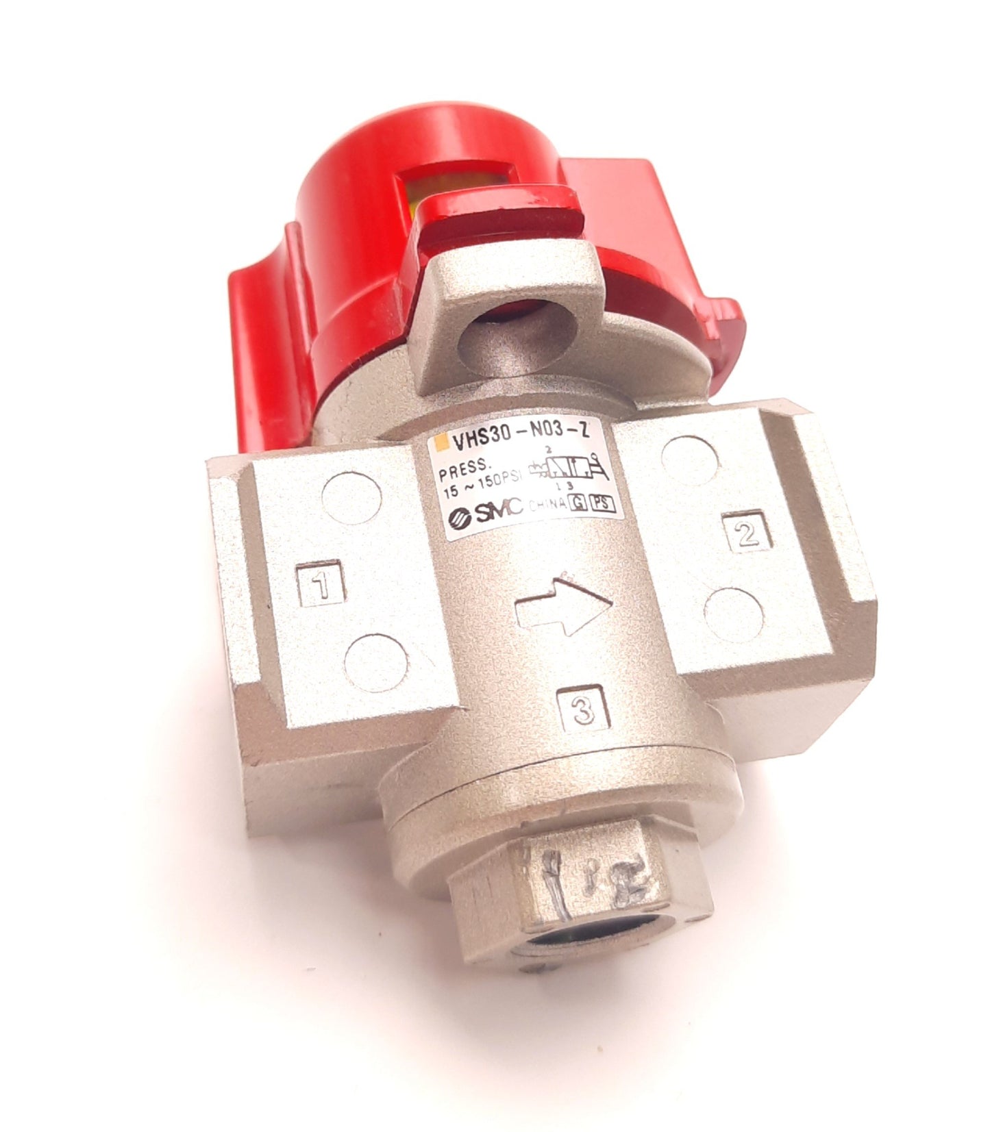 Used SMC VHS-N03-Z Modular Lock-Out Valve 3 Ports 3/8" NPT 15 to 150 Psi Two Position