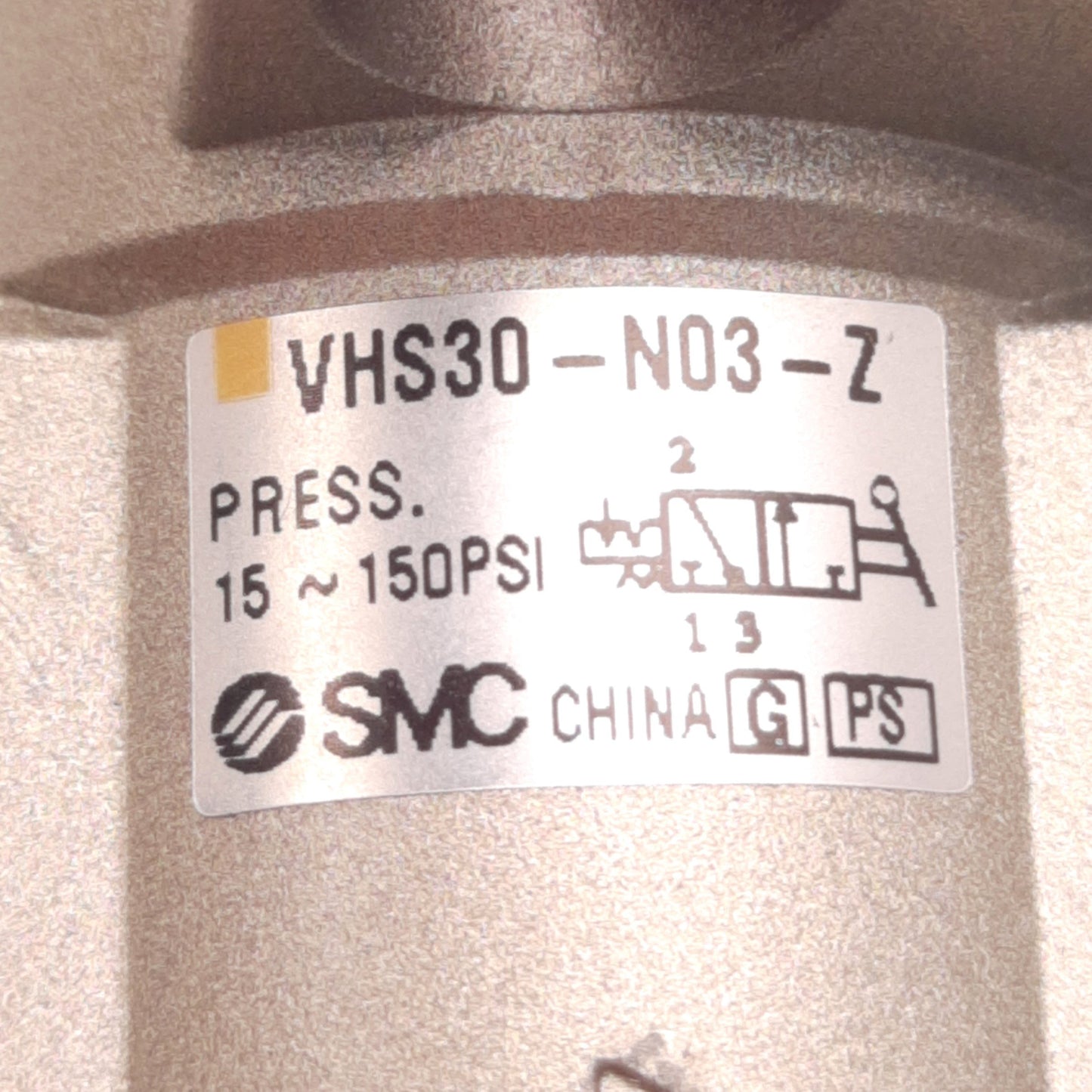 Used SMC VHS-N03-Z Modular Lock-Out Valve 3 Ports 3/8" NPT 15 to 150 Psi Two Position