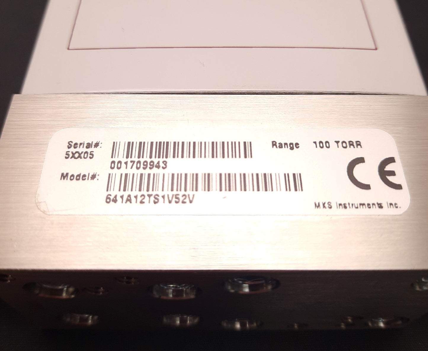 Used MKS 641A12TS1V52V Pressure Controller 15V DC 200mA In, 5V DC Out, 100 Torr Range