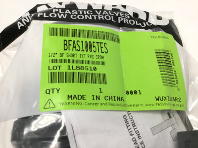 New – Open box Lot of 2 Hayward BFAS1005TES PVC Bulkhead Tank Fittings 1/2" NPT, 150psi