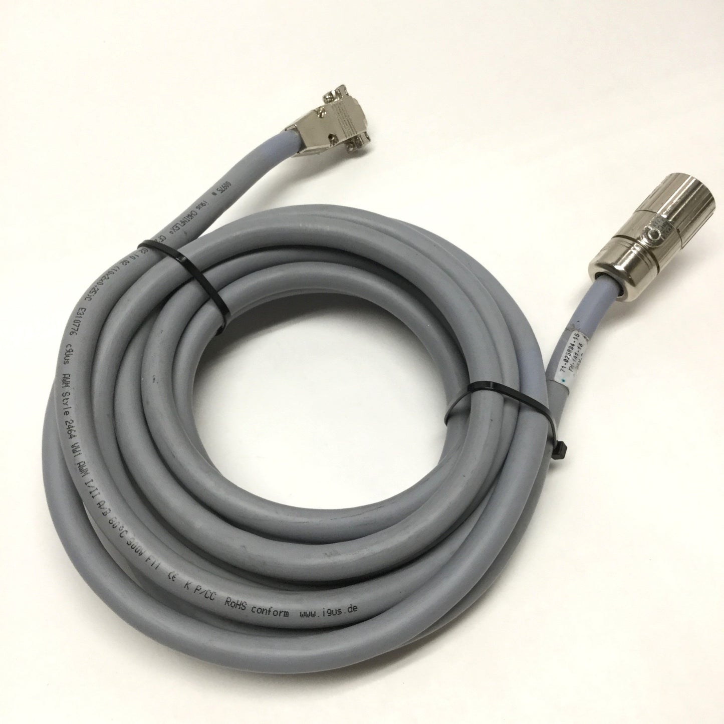 Used Parker 71-025004-15 High Flex Servo Motor Encoder Feedback Cable ViX/Aries 15ft