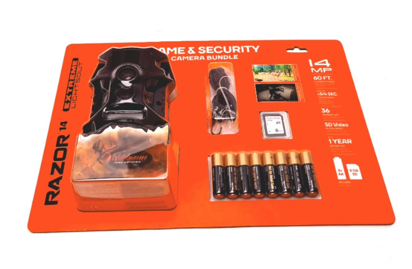 New Wildgame Innovations TX14B1W2 Razor 14MP Extreme Game And Security Camera Bundle