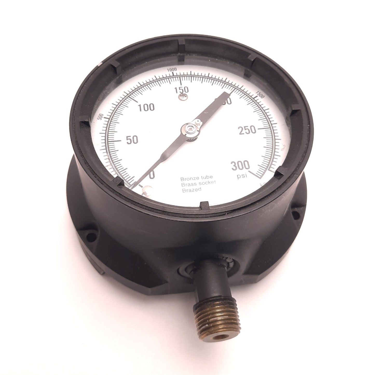 Used Ashcroft 45-1397 Pressure Gauge 4.5" Dial Alu Case Dry 0-300 Psi, 1/2" NPT