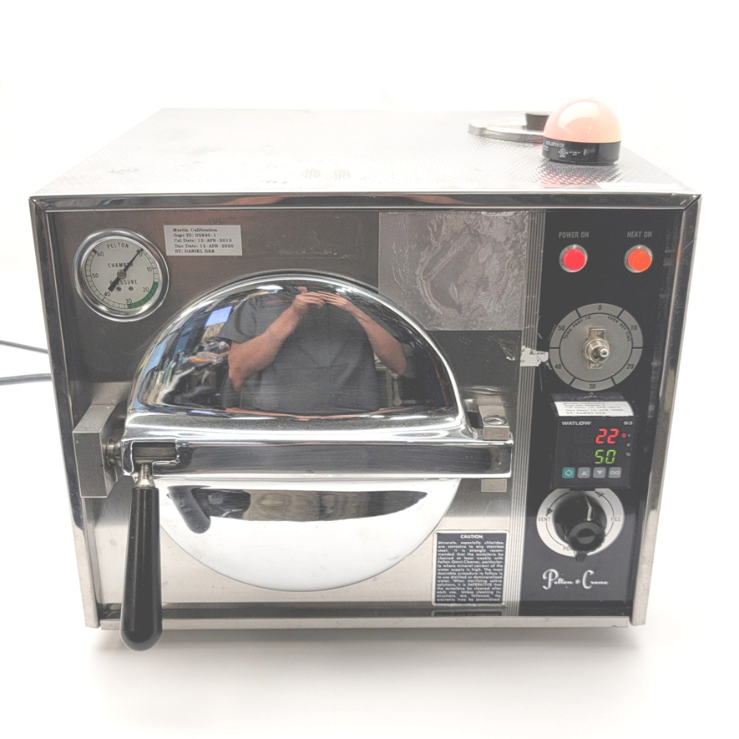 Used Pelton & Crane OCM Omni-Clave Manual Steam Sterilizer With PID Control 120VAC