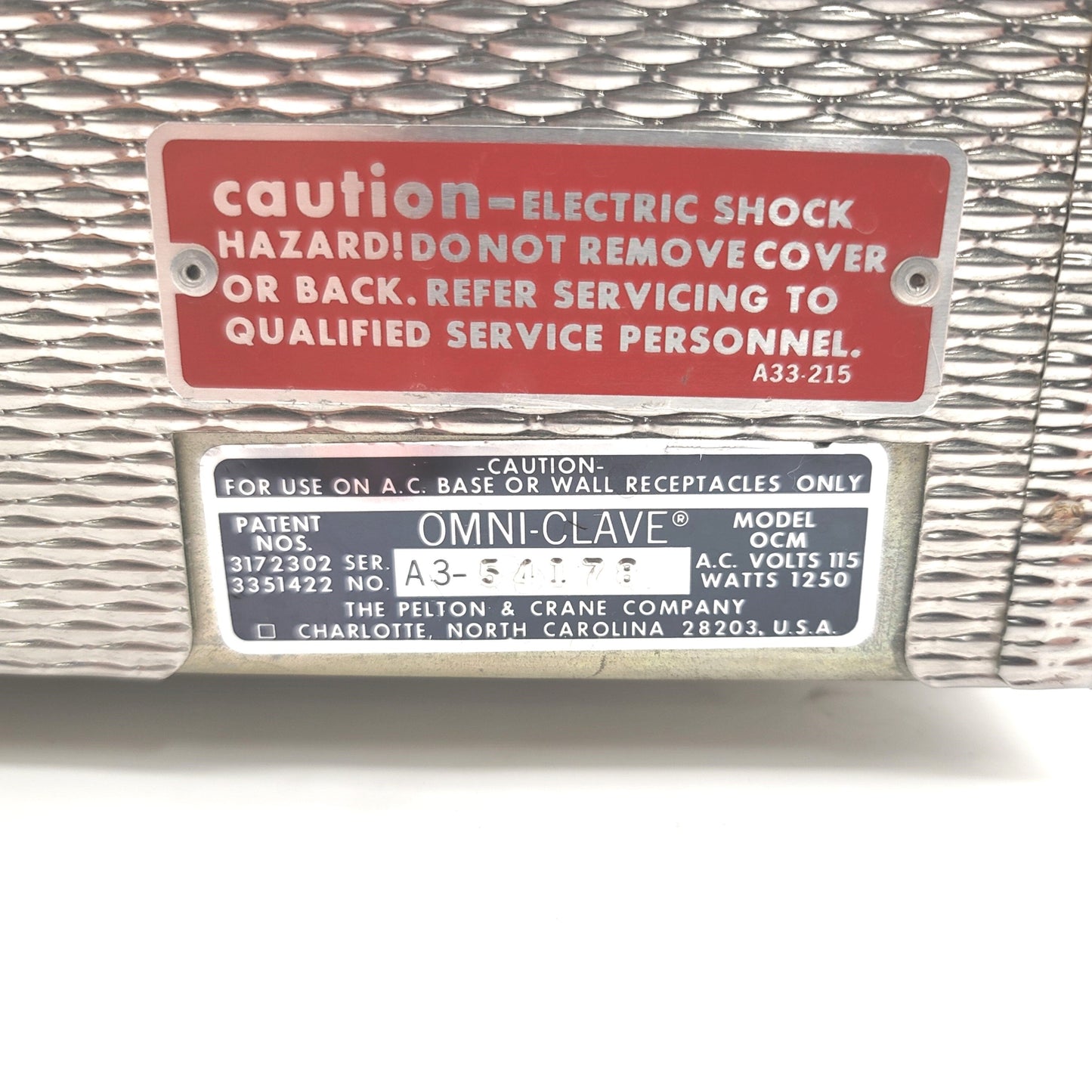 Used Pelton & Crane OCM Omni-Clave Manual Steam Sterilizer With PID Control 120VAC