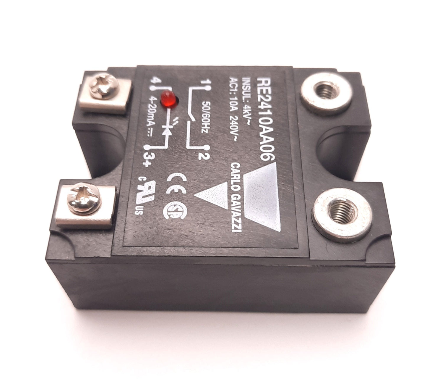 Used Carlo Gavazzi RE2410AA06 Solid State Relay 10A 240v Ac 1 Phase, 4-20mA, SPST-NO