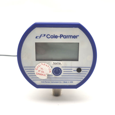 Used Cole-Parmer 68936-80 Digital Vacuum Gauge, 760-0 torr Absolute, 1/4"NPT, 115VAC