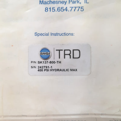 New Bimba SK137-800-TH TA Series Pneumatic Cylinder Rebuild/Seal Kit, 8" Bore