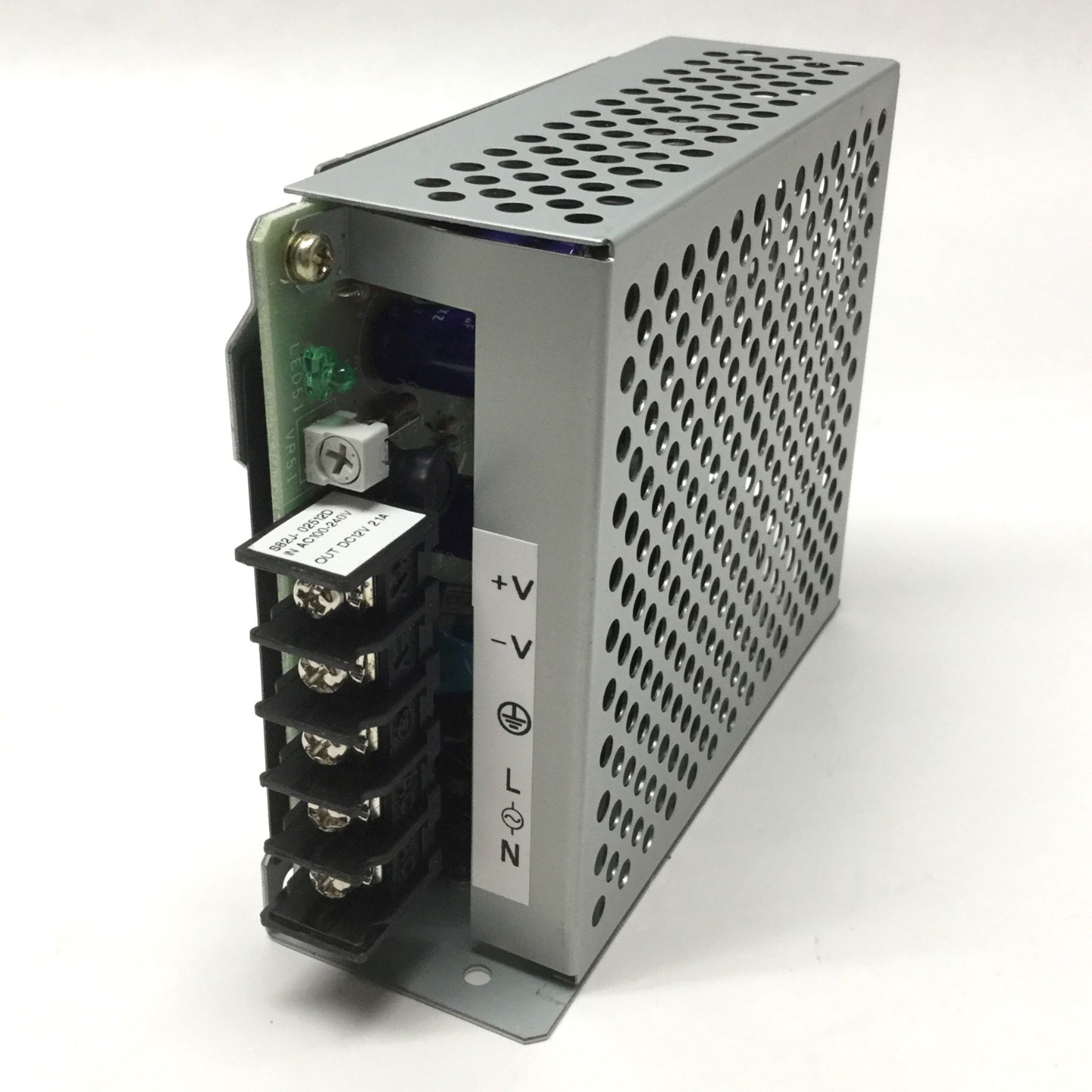 Used Omron S82J-02512D Switching Power Supply, 100-240VAC 0.8A In, 12VDC 2.1A Output