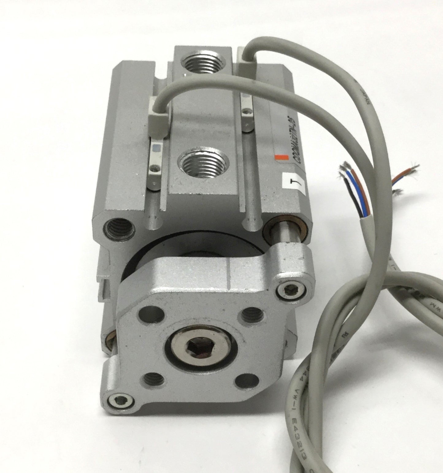 Used SMC CDQMA32TN-25 Compact Guide Rod Cylinder, 32mm Bore, 25mm Stroke w/ Switches