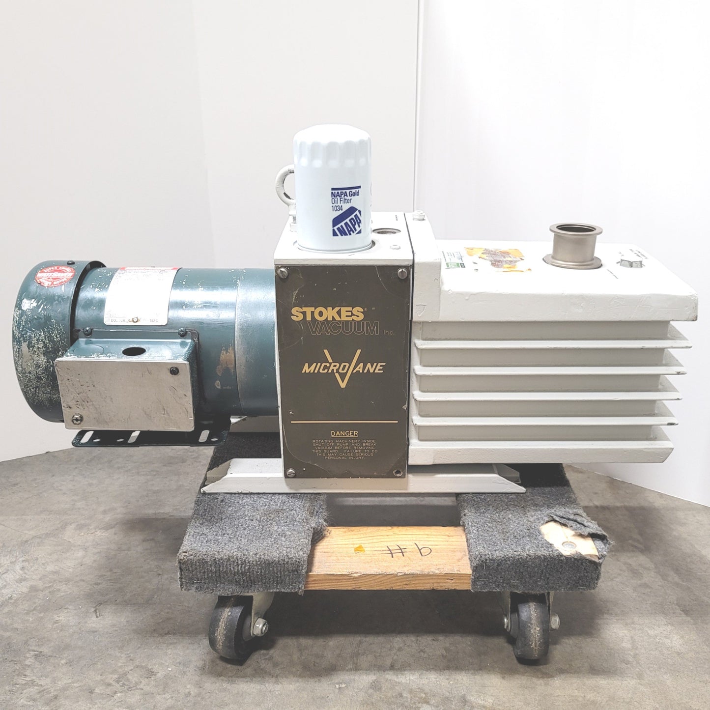 Used Stokes V-013-2 MicroVane Rotary Vane Vacuum Pump 208-230/460VAC 3-Ph, 2Hp, KF40