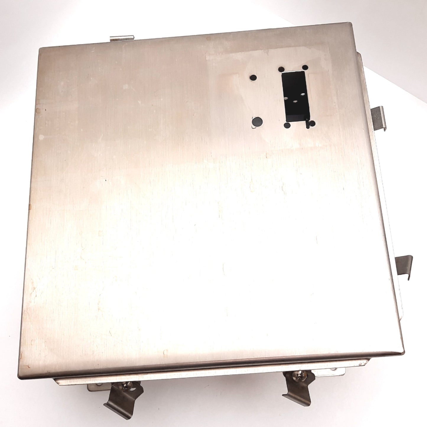 Used Hammond 1414N4PHSSL6 Electrical Enclosure, Stainless Steel, 12"x12"x6", *Holes*