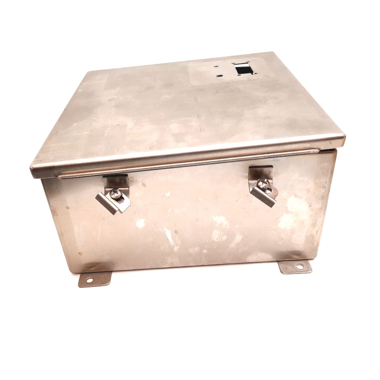 Used Hammond 1414N4PHSSL6 Electrical Enclosure, Stainless Steel, 12"x12"x6", *Holes*