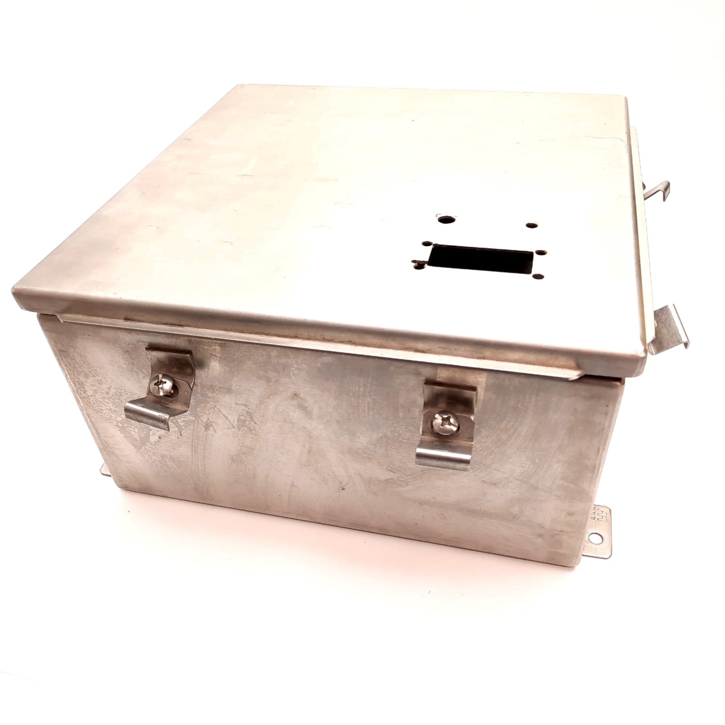 Used Hammond 1414N4PHSSL6 Electrical Enclosure, Stainless Steel, 12"x12"x6", *Holes*