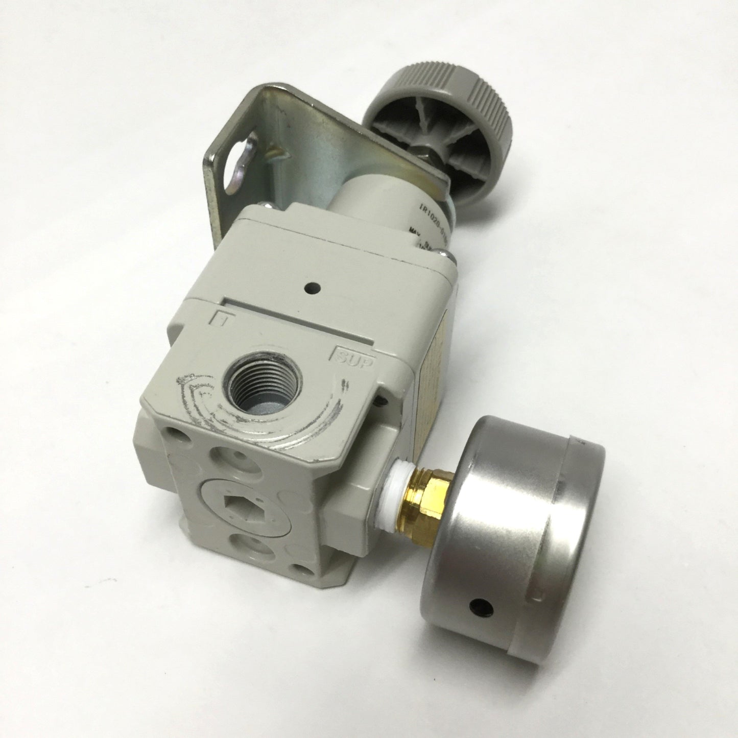 Used SMC IR1020-01BG Precision Regulator, 0.01~0.8MPa Set Pressure, Rc 1/8" w/Gauge