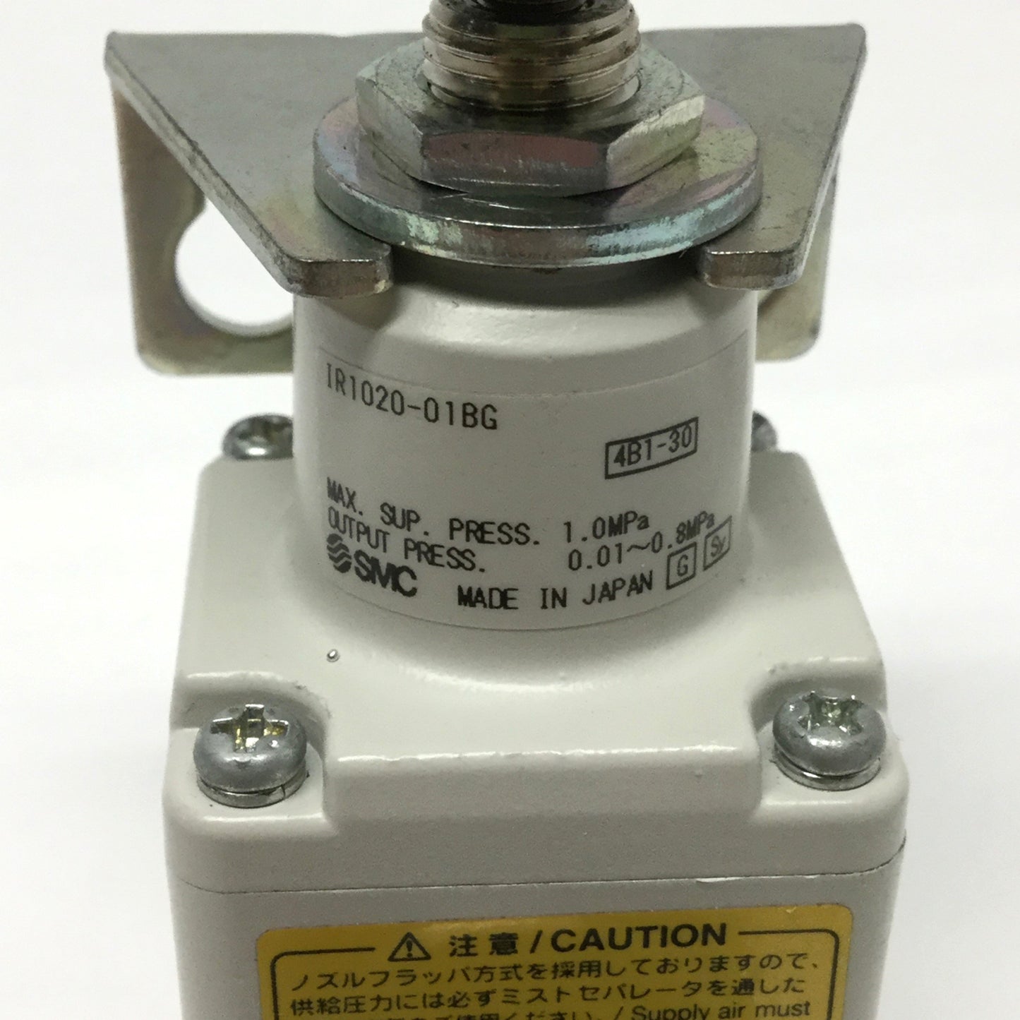 Used SMC IR1020-01BG Precision Regulator, 0.01~0.8MPa Set Pressure, Rc 1/8" w/Gauge