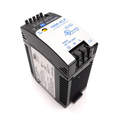 Used Allen Bradley 1606-XLP30E Power Supply, In: 100-240VAC, Out: 24-28VDC 1.3A 30W