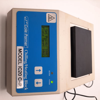 Used Cole Parmer IC20-C-P Benchtop Chilling/Heating Block -10 to 100C,4-3/8" x 2-7/8"