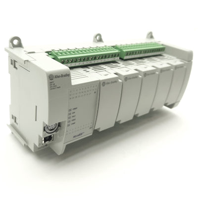 Used Allen Bradley 2080-LC30-48QBB Micro 830 PLC, 48x I/O, 5x Plug-in Modules, 24VDC