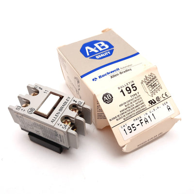 New Allen Bradley 195-FA11 Auxiliary Contact Block, 1x N/O 1x N/C, 690V 10A