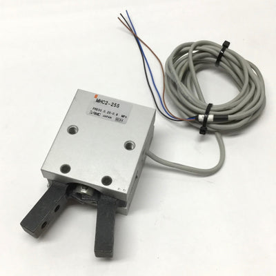 Used SMC MHC2-25S Angular 2-Jaw Pneumatic Air Gripper Spring-Return w/ Auto Switch