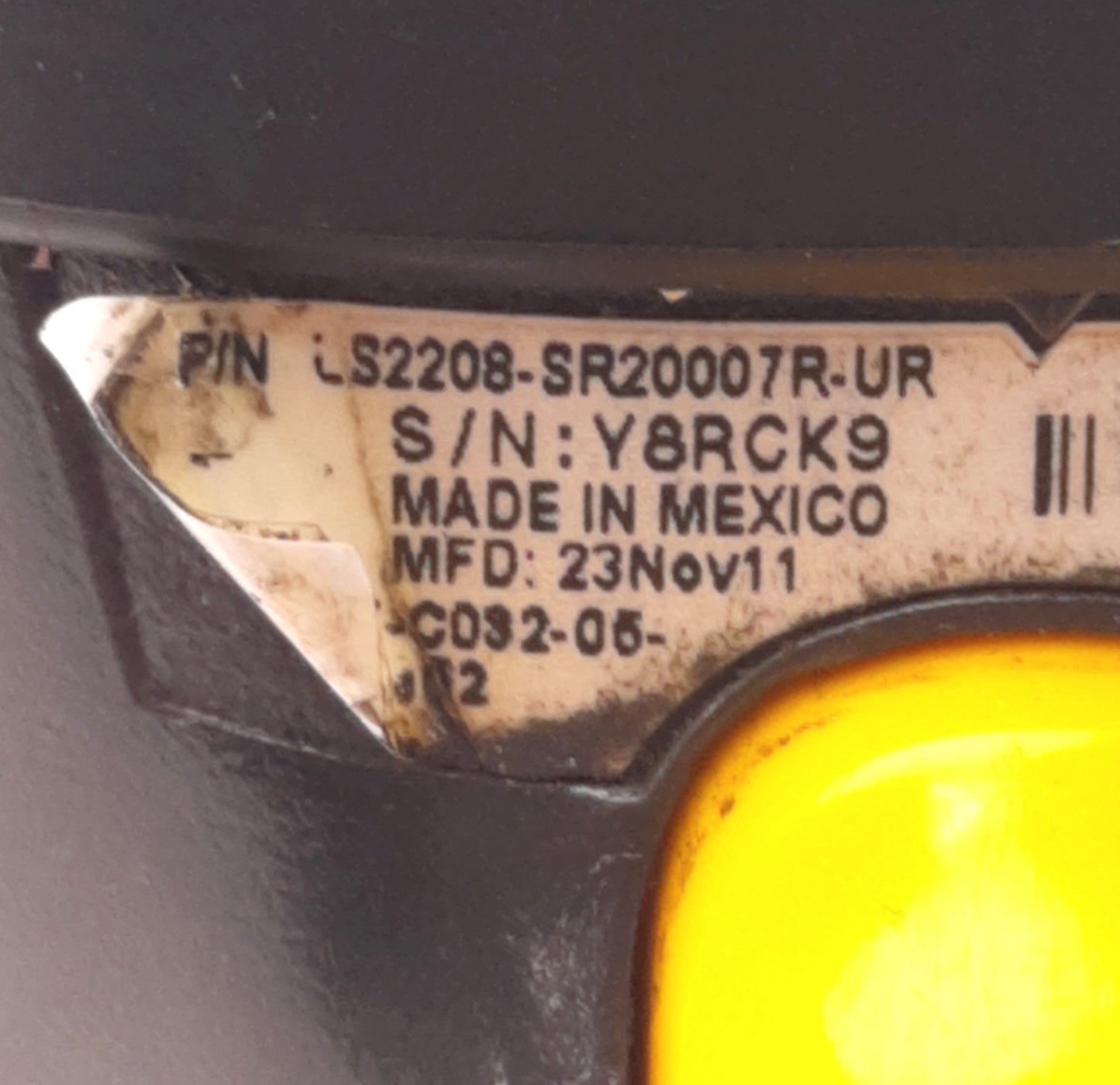 Used Symbol LS2208-SR20007R-UR Barcode Scanner, 100 Scan/sec, Power: 5VDC 0.2A